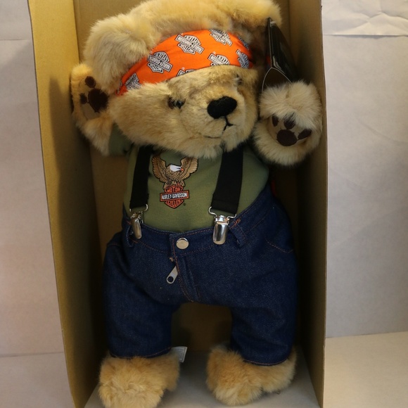 VINTAGE 1997 HARLEY DAVIDSON PLUSH TEDDY BEAR 17" - Picture 2 of 3